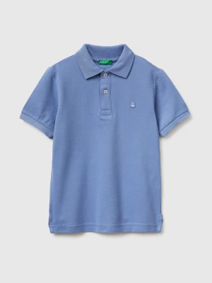 Benetton, Slim Fit Polo In Pure Cotton, Size: XL, Air Force Blue, Kids United Colors of Benetton