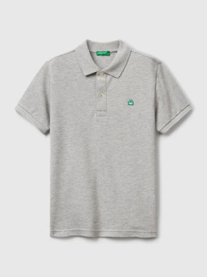 Benetton, Slim Fit Polo In Pure Cotton, Size: XL, Light Gray, Kids United Colors of Benetton