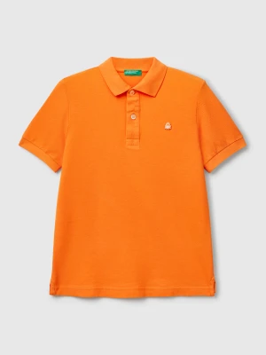 Benetton, Slim Fit Polo In Pure Cotton, size XL, Orange, Kids United Colors of Benetton