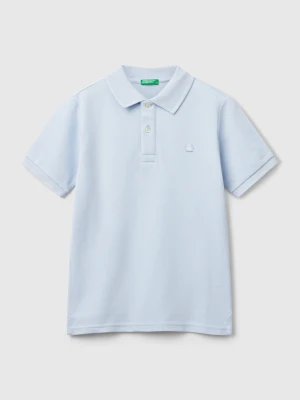 Benetton, Slim Fit Polo In Pure Cotton, size XL, Sky Blue, Kids United Colors of Benetton