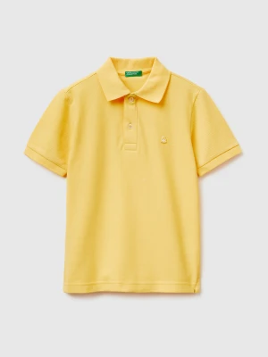 Benetton, Slim Fit Polo In Pure Cotton, Size: XL, Yellow, Kids United Colors of Benetton