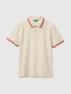 Benetton, Slim Fit Polo Shirt, Size: XS, Beige, Men United Colors of Benetton