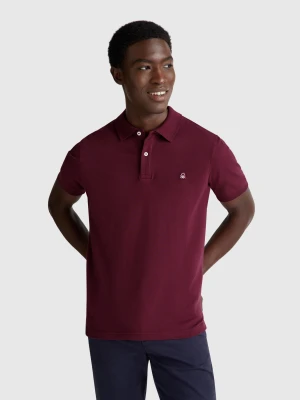 Benetton, Slim Fit Polo, Size: M, Burgundy, Men United Colors of Benetton