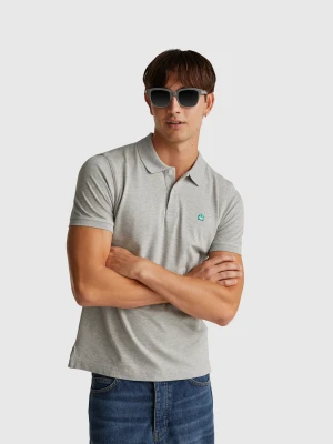 Benetton, Slim Fit Polo, Size: XS, Light Gray, Men United Colors of Benetton