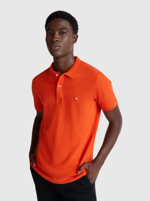 Benetton, Slim Fit Polo, Size: XS, Orange, Men United Colors of Benetton