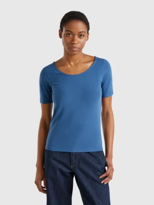 Benetton, Slim Fit Reversible T-shirt, size XXS, Air Force Blue, Women United Colors of Benetton