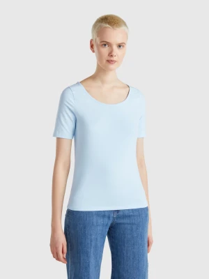 Benetton, Slim Fit Reversible T-shirt, size XS, Sky Blue, Women United Colors of Benetton