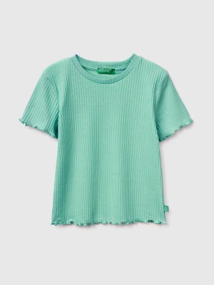 Zdjęcie produktu Benetton, Slim Fit Ribbed T-shirt, Aqua, Kids United Colors Of Benetton