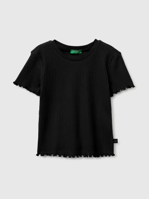 Benetton, Slim Fit Ribbed T-shirt, Size: XL, Black, Kids United Colors of Benetton