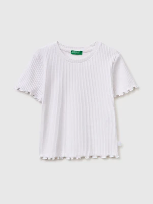 Benetton, Slim Fit Ribbed T-shirt, Size: XL, White, Kids United Colors of Benetton