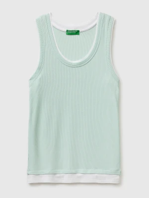 Zdjęcie produktu Benetton, Slim Fit Ribbed Tank Top, Aqua, Women United Colors Of Benetton