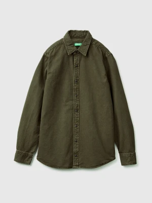 Benetton, Slim Fit Shirt In 100% Cotton, Size: XS, Dark Gray, Men United Colors of Benetton