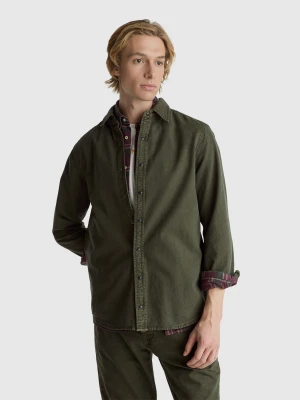 Benetton, Slim Fit Shirt In 100% Cotton, Size: XS, Dark Gray, Men United Colors of Benetton