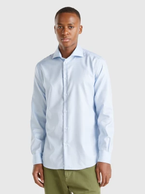 Benetton, Slim Fit Shirt In Cotton Blend, size S, Light Blue, Men United Colors of Benetton