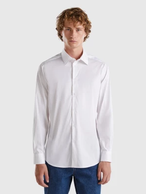 Benetton, Slim Fit Shirt, size L, White, Men United Colors of Benetton