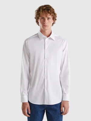 Benetton, Slim Fit Shirt, size S, White, Men United Colors of Benetton