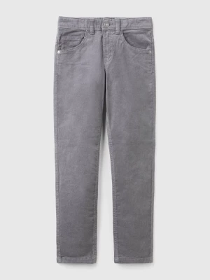 Benetton, Slim Fit Stretch Corduroy Trousers, size 2XL, Dark Gray, Kids United Colors of Benetton