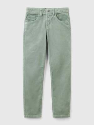 Benetton, Slim Fit Stretch Corduroy Trousers, size 3XL, Light Green, Kids United Colors of Benetton