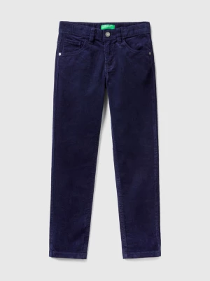 Benetton, Slim Fit Stretch Corduroy Trousers, size M, Dark Blue, Kids United Colors of Benetton