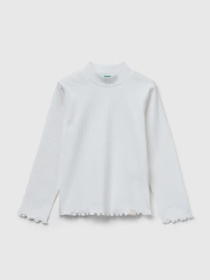 Benetton, Slim Fit Stretch Cotton T-shirt, Size: 116, Creamy White, Kids United Colors of Benetton