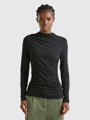 Benetton, Slim Fit Stretch Modal® T-shirt, size M, Black, Women United Colors of Benetton