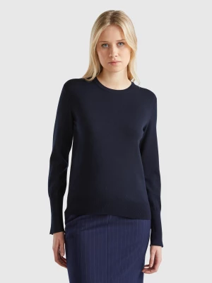 Benetton, Slim Fit Sweater In Viscose Blend, size XS, Dark Blue, Women United Colors of Benetton