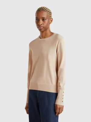 Benetton, Slim Fit Sweater In Viscose Blend, size XXS, Beige, Women United Colors of Benetton