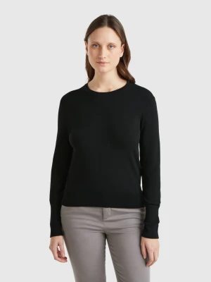 Zdjęcie produktu Benetton, Slim Fit Sweater In Viscose Blend, size XXS, Black, Women United Colors of Benetton