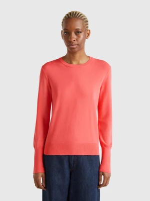 Benetton, Slim Fit Sweater In Viscose Blend, size XS, Fuchsia, Women United Colors of Benetton