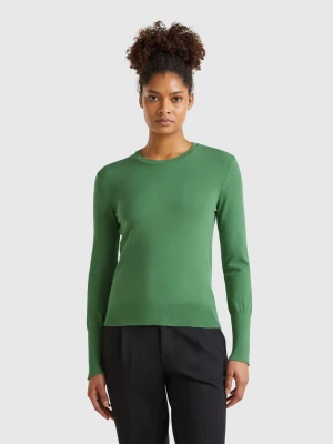 Benetton, Slim Fit Sweater In Viscose Blend, size XS, Green, Women United Colors of Benetton