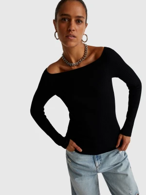 Benetton, Slim Fit Sweater, Size: XXS, Black, Women United Colors of Benetton