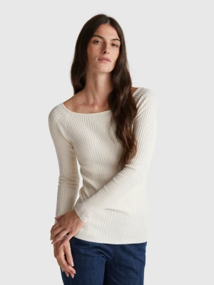 Benetton, Slim Fit Sweater, size XXS, Creamy White, Women United Colors of Benetton