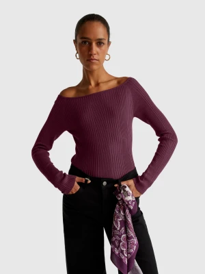 Benetton, Slim Fit Sweater, Size: XXS, Plum, Women United Colors of Benetton
