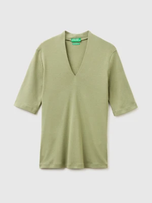 Benetton, Slim Fit T-shirt In Long Fiber Cotton, Size: XXS, Women United Colors of Benetton