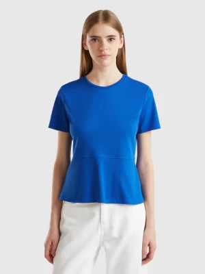 Benetton, Slim Fit T-shirt In Organic Cotton, size L, Bright Blue, Women United Colors of Benetton