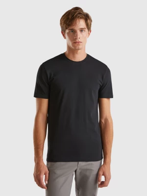 Benetton, Slim Fit T-shirt In Stretch Cotton, size S, Black, Men United Colors of Benetton