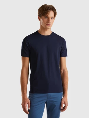 Benetton, Slim Fit T-shirt In Stretch Cotton, size XL, Dark Blue, Men United Colors of Benetton