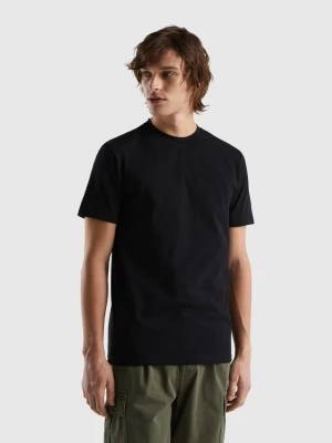 Benetton, Slim Fit T-shirt In Stretch Cotton, size XXL, Black, Men United Colors of Benetton