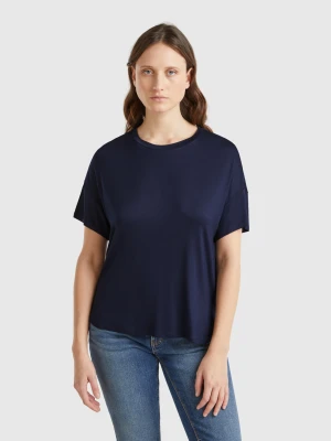 Benetton, Slim Fit T-shirt In Stretch Viscose, size XXS, Dark Blue, Women United Colors of Benetton