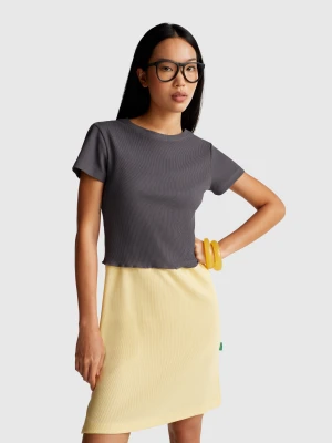 Benetton, Slim Fit T-shirt, size S, Dark Gray, Women United Colors of Benetton