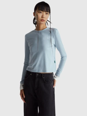 Benetton, Slim Fit T-shirt, Size: S, Sky Blue, Women United Colors of Benetton