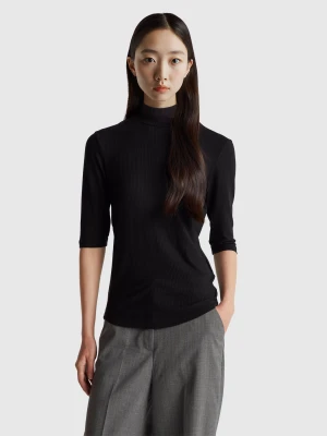 Benetton, Slim Fit T-shirt, Size: XL, Black, Women United Colors of Benetton