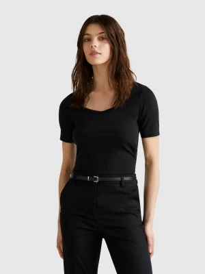 Benetton, Slim Fit T-shirt, size XS, Black, Women United Colors of Benetton
