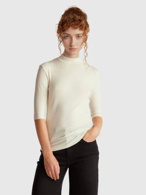 Benetton, Slim Fit T-shirt, Size: XXS, Creamy White, Women United Colors of Benetton