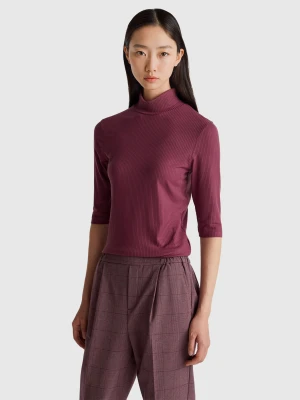 Benetton, Slim Fit T-shirt, Size: XXS, Plum, Women United Colors of Benetton