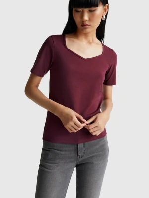 Benetton, Slim Fit T-shirt, Size: XXS, Plum, Women United Colors of Benetton