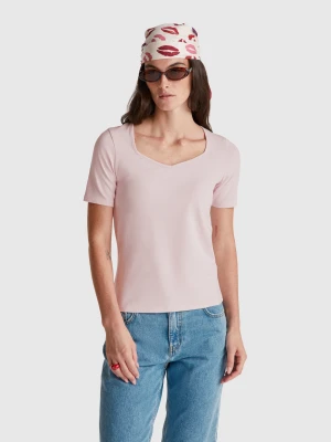 Benetton, Slim Fit T-shirt, size XXS, Soft Pink, Women United Colors of Benetton