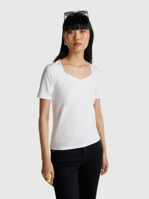 Benetton, Slim Fit T-shirt, Size: XXS, White, Women United Colors of Benetton