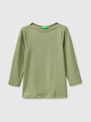 Benetton, Slim Fit T-shirt With Boat Neck, Size: XXS, Women United Colors of Benetton