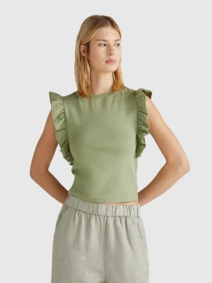 Benetton, Slim Fit T-shirt With Rouches, size XS, , Women United Colors of Benetton
